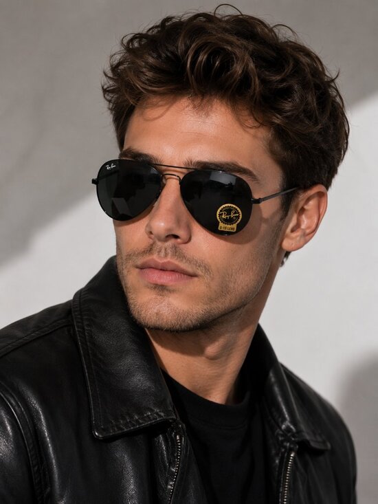 Ray-Ban RB3517 Black Aviator Sunglasses G-15 Lenses Italy Full Set Unisex main image 11